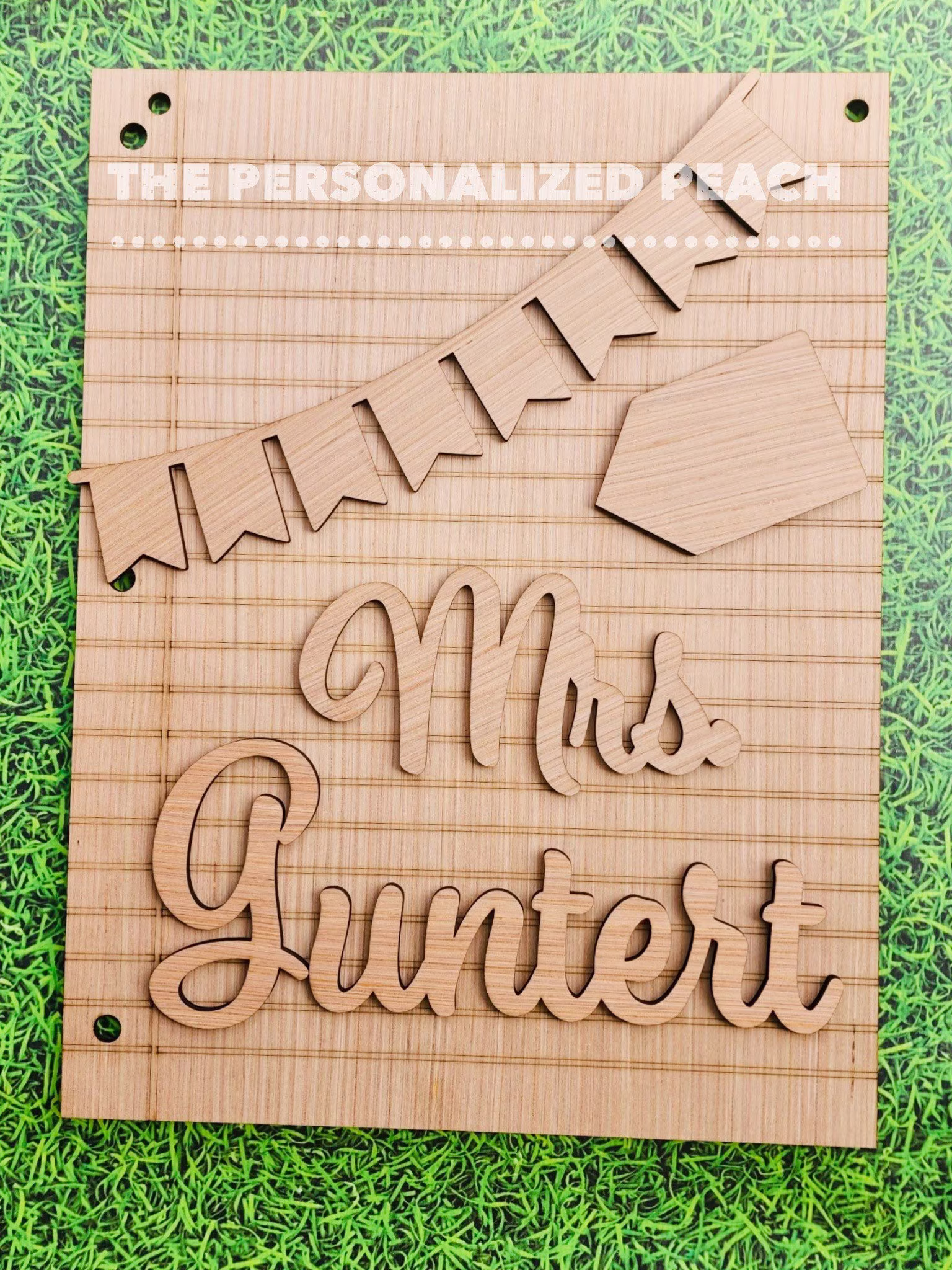 Teacher Door Hanger Diy Laser Cut Shape Notebook Paper Pencil/ Blank