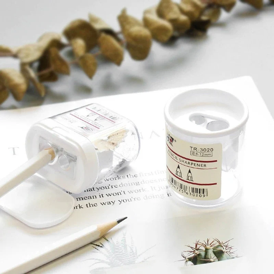 Simple Transparent Pencil Sharpener - Round Or Square || Practical Student Sharpener, Office & School Supply