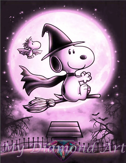5D Diy My Diamond Art | Halloween Snoopy Witch Painting Kit | New