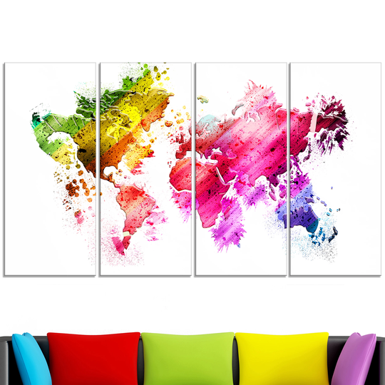 Design Art 'Colors of the World' Map Canvas Art Print