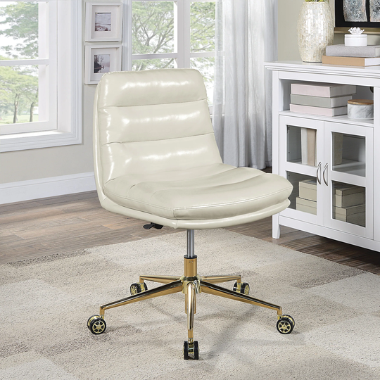 Legacy Office Chair in Faux Leather with Gold Base