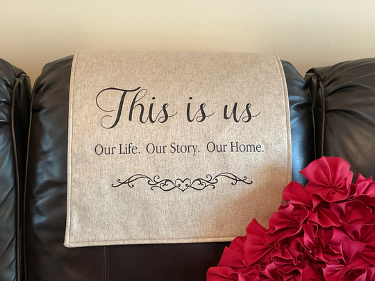 Headrest Cover For Furniture. "This Is Us" . Perfect Recliners, Loveseats, Theater Chairs, Office Chair. 17x27