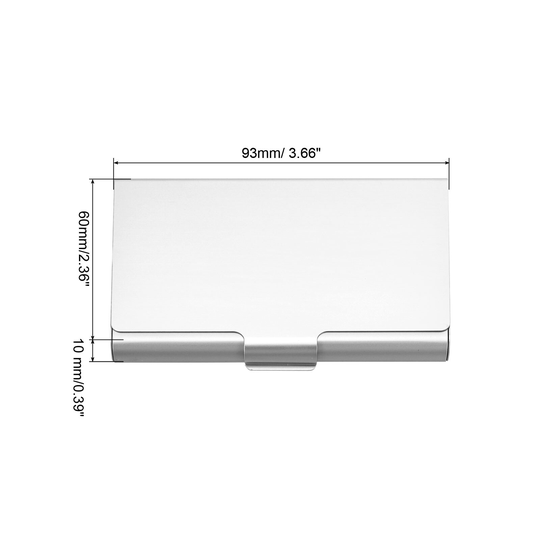 2Pcs Professional Pocket Metal Business Card Case Holder Wallet - 93 x 60 x 10 mm