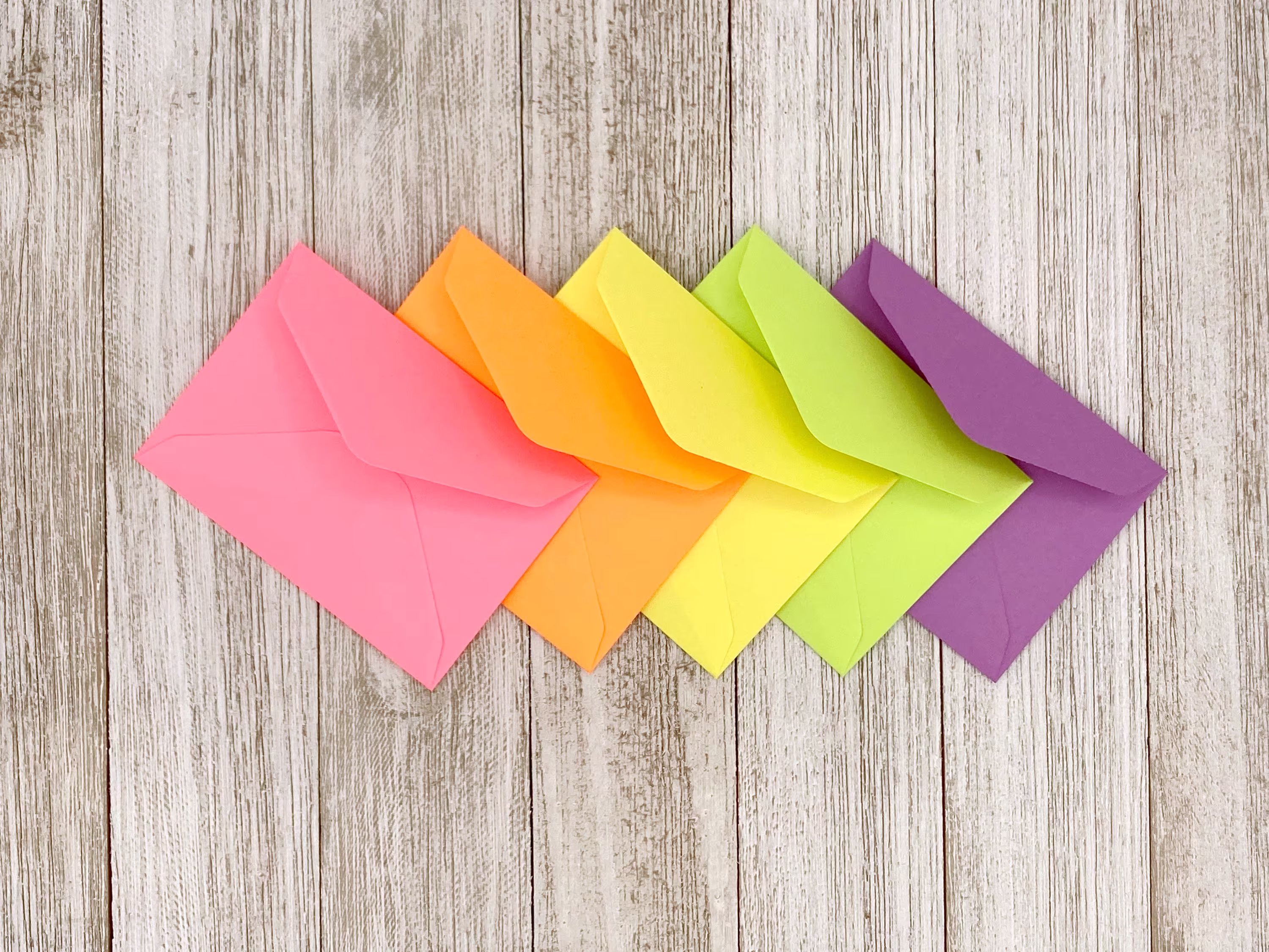 2.5 X 3.5 Card Envelopes/ Bright Color Envelope/ Mini Assorted Envelope Sizes/5 Colors Set Of 10