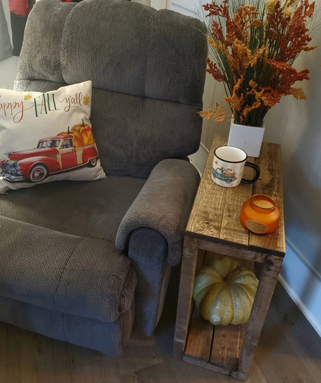 Table, Entry Small Side Nightstand, Rustic, Wood Furniture, House Warming Gift, Realtor Closing Stand