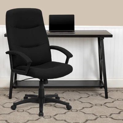 Winchell High Back Fabric Executive Swivel Office Chair with Arms