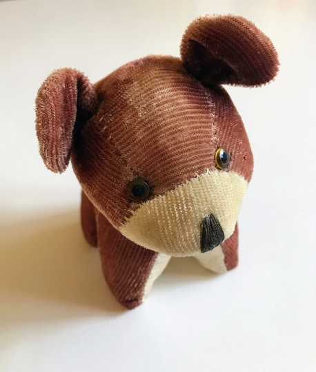 Charming Vintage Corduroy Puppy Tape Measure, Dog, Measuring, Sewing, Needlework, Embroidery, Tools, Seamstress, Notions, Haberdashery