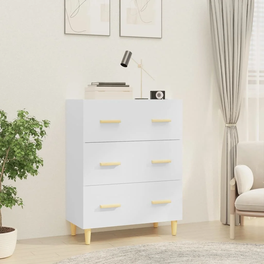 Sideboard High Gloss White 27.6"x13.4"x35.4" Engineered Wood