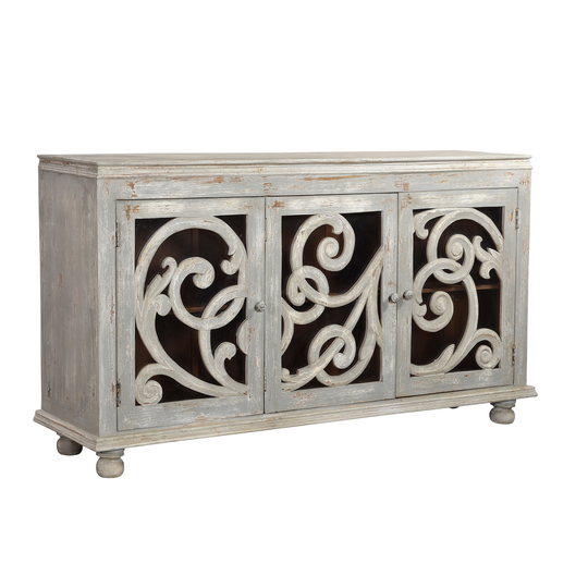 Olivia 3-Door Arch Sideboard, Gray