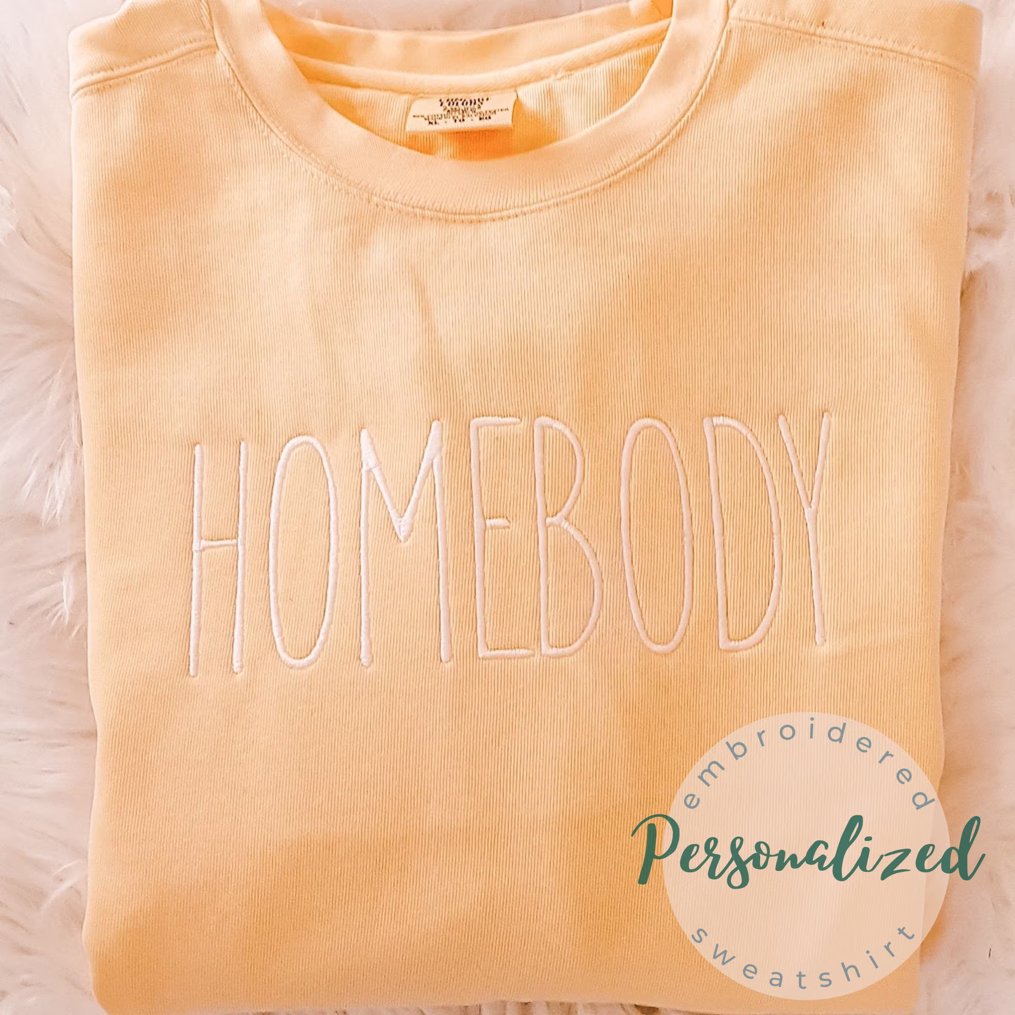 Embroidered Comfort Colors® Custom Sweatshirt Farm Font College Embroidered Boho University