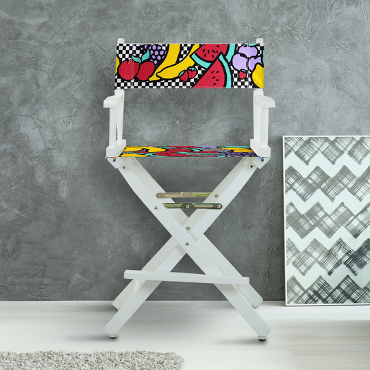 24" Director's Chair White Frame-Mixed Fruit - 23"W x 19"D x 39.5"H