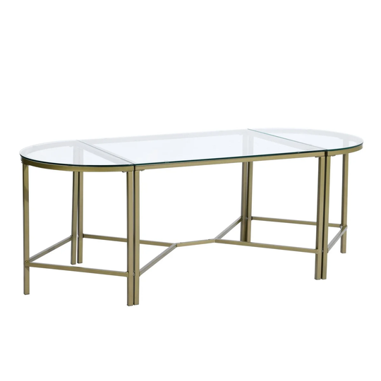 Homy Casa 2 in 1 Amazing DIY Transformer Glass Coffee Table Set