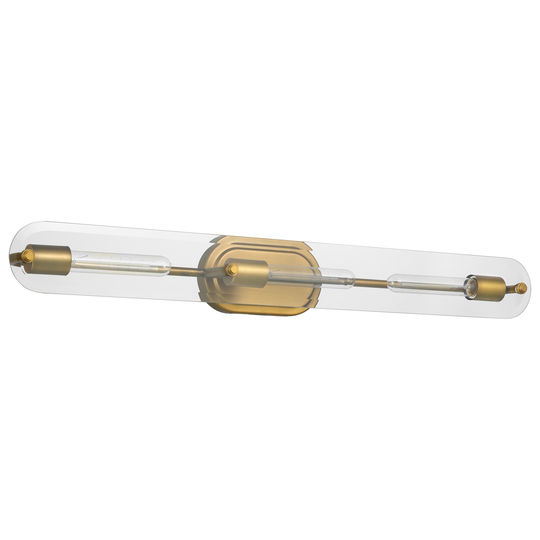 Teton 3 Light Vanity Medium Base 60 Watt Natural Brass Finish Clear Beveled Glass - Natural Brass