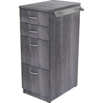 Lorell Relevance Series Charcoal Laminate Office Furniture Storage Cabinet - 4-Drawer - 15.5" X 23.6" X 40.4" - 4 X File Drawer(S), Box Drawer(S) - Ma