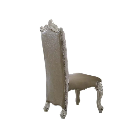 Set of 2 Leatherette Dining Chairs in Bone White