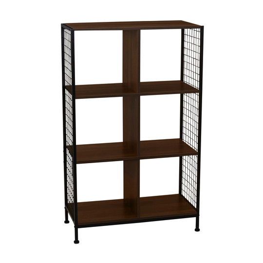 Cube Wall Shelves, 6 Cube Storage Wall Unit with Metal Mesh and High-Quality Engineered Wood with a Smooth White laminate Finish