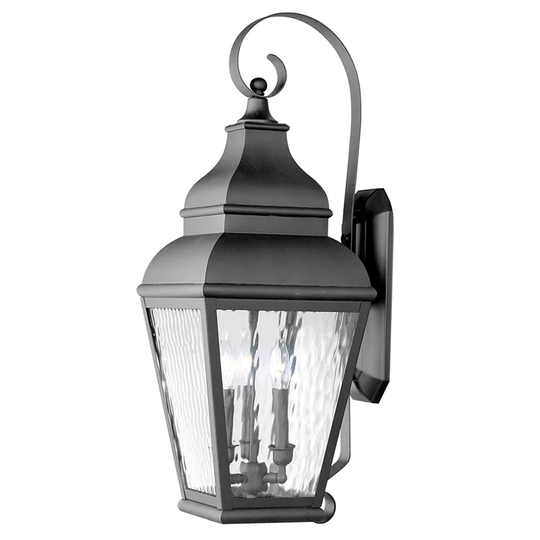 Giuseppe Lighting Three Light Outdoor Wall Lantern Exeter Black - Exact Size