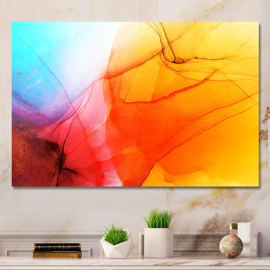 Designart 'Fight Of Color Of Liquid Ink III' Modern Canvas artwork