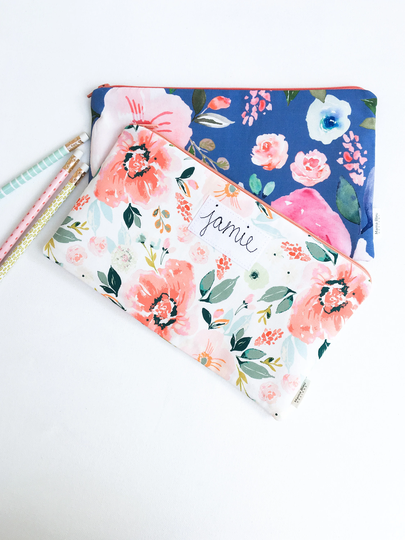 Personalized Gifts For Women, Gift Mom, Friend, Mother's Day, Zipper Pouch, Floral Pencil Best Sister