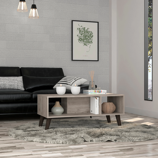 Cincinatti Z Coffee Table, Two Open Shelves, Four Legs