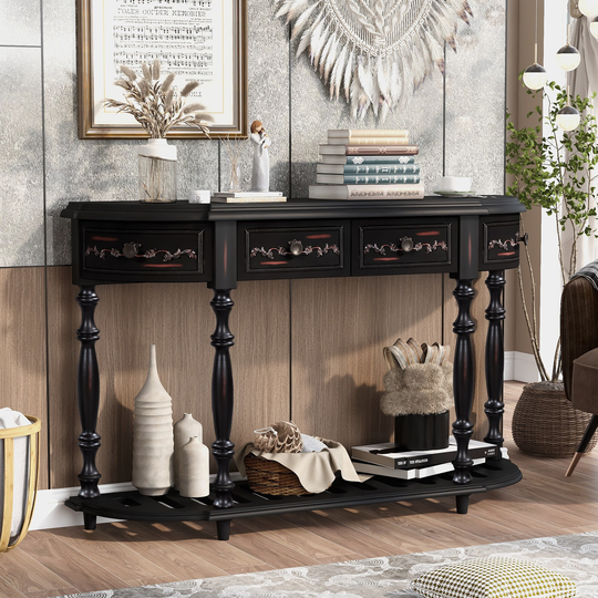 Modern 52" Curved Console Table Entryway Table for Hallway