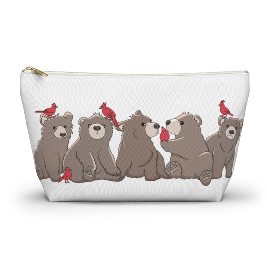 Bear Zipper Pouch, Cute Bag, Makeup Bag, Pencil Travel Organizer, Anything Bag | 2 Sizes