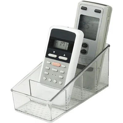Small Remote Control Holder Transparent Organizer Clear Acrylic Media Storage Box Makeup Organizer,Store Tv Remote Holders,Brush,Pencil,Glasses And Me
