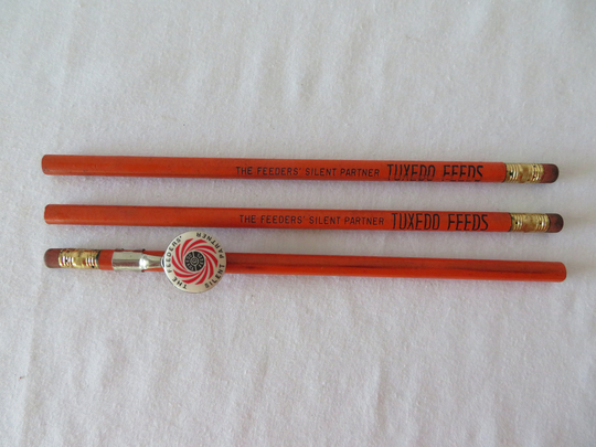 Advertising Pencils With Pocket Clip/Topper 1950's