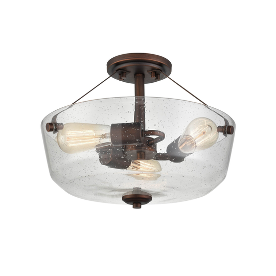 3 Light Semi-Flush Ceiling Mount Light