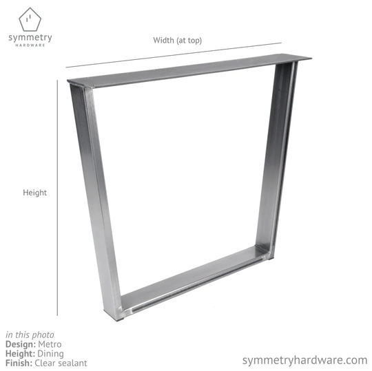 The "Metro' Custom Metal Table Leg - Dining Height/Bar Height/Coffee Height Trapezoid Shaped Sold Individually Qty 1 Leg