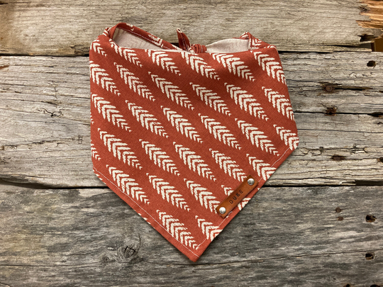 Dog Bandana, Rustic Ferns, Traditional Tie, Personalized Leather Name Tag Bandanna, Scarf, Pet Accessories, Puppy Bandana
