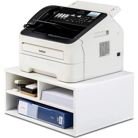 FITUEYES Printer Stands with Storage, Wood Desk Organizer