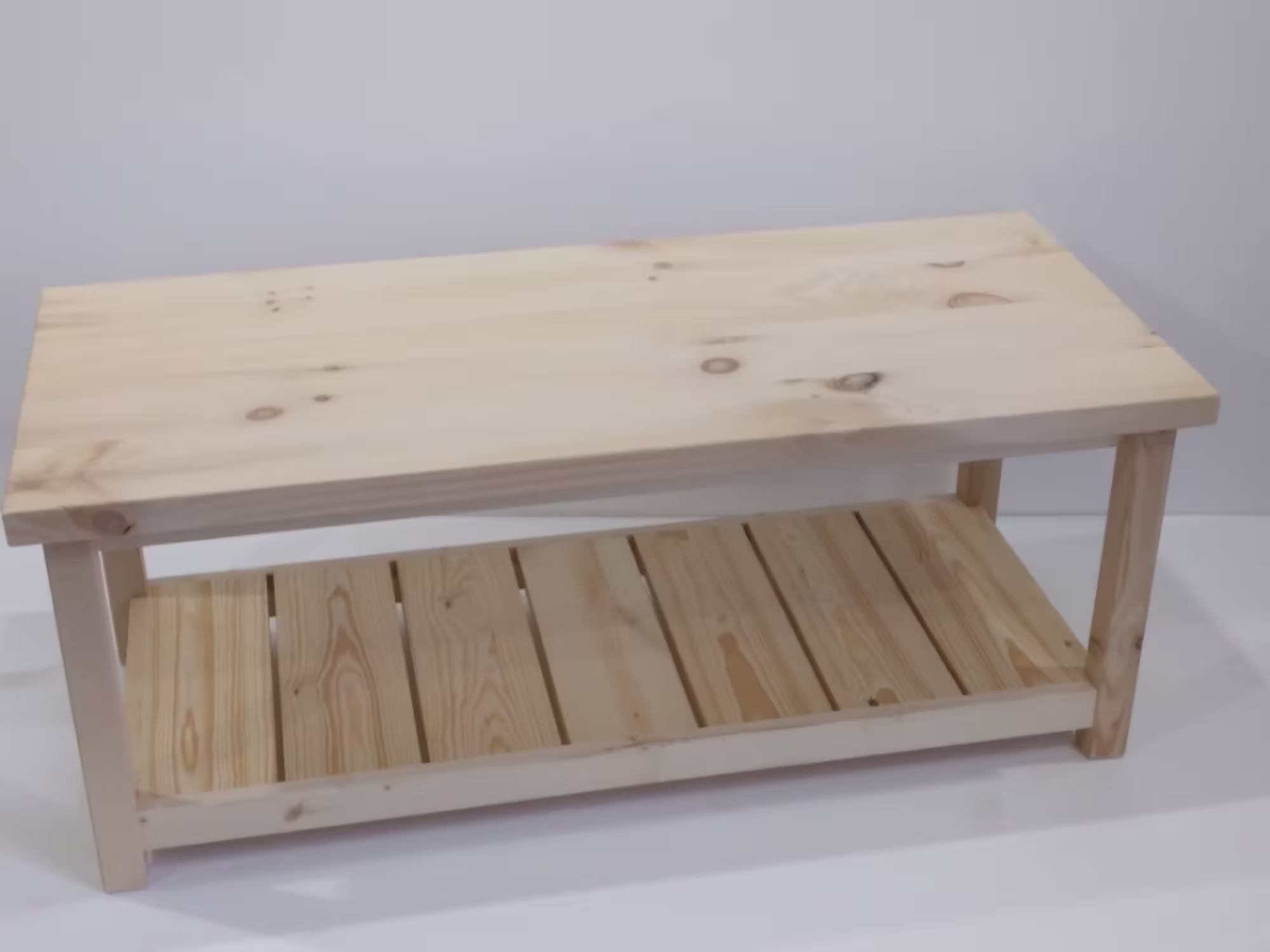 Unfinished Farmhouse Coffee Table/ Wood Reclaimed Table/Modern Urban Cottage
