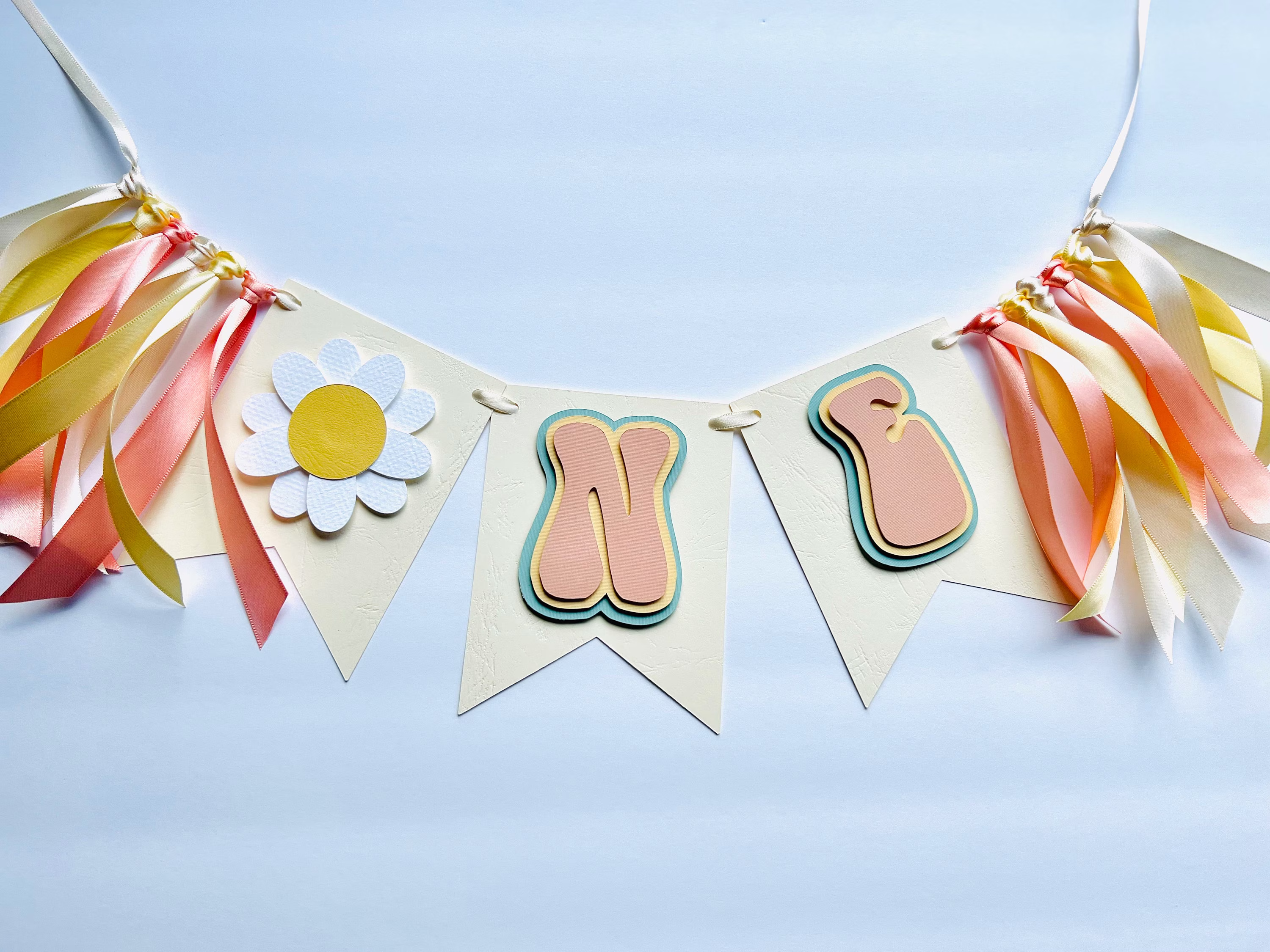 Groovy One High Chair Banner | Daisy High Chair Banner