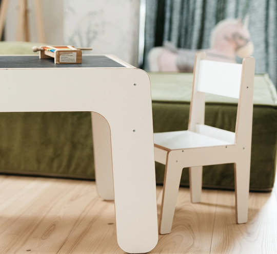 White Chair For Kids, Toddler Chair, Plywood Kids