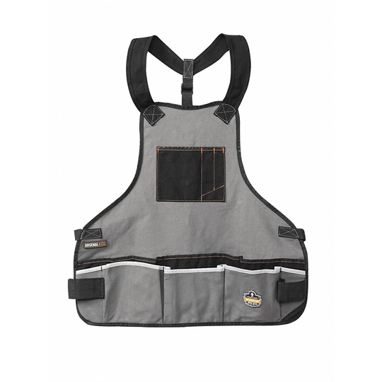 Ergodyne Tool Apron: Cotton, Gen Purpose, 16 Pockets, Padded, 28 in to 52 in Waist Size 13690 - 1 Each