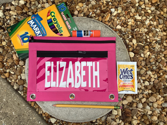 Personalized Pencil Pouch, School Supplies, Back To School, 3 Ring Binder Birthday Gift For Child, Kid Gift, Bag
