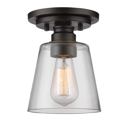 Avery Home Lighting 1-Light Flush Mount in Old Bronze