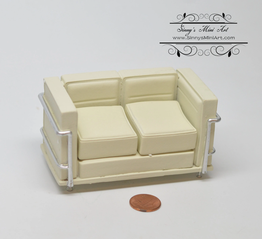 112 Dollhouse Miniature Modern Sofa White/ Furniture Az S8004