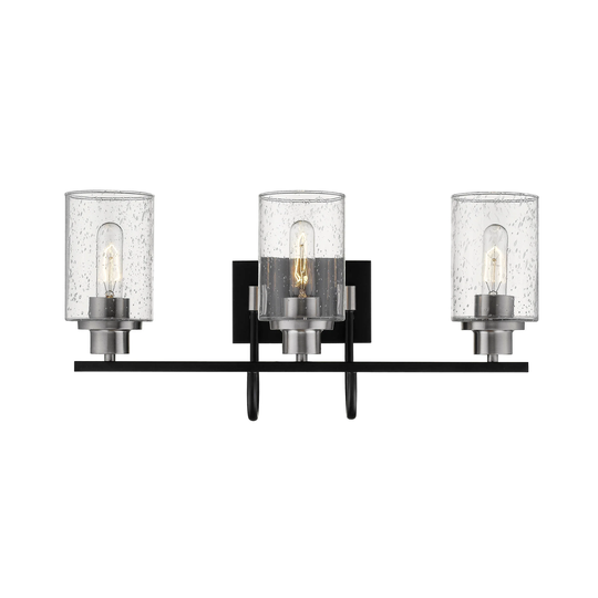 Millennium Lighting Clifton 3 Light Bathroom Vanity Light in Matte Black/Brushed Nickel