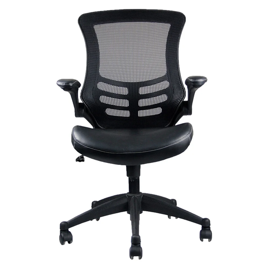 Mobili Stylish Mid-Back Mesh Office Chair with Adjustable Arms, Black