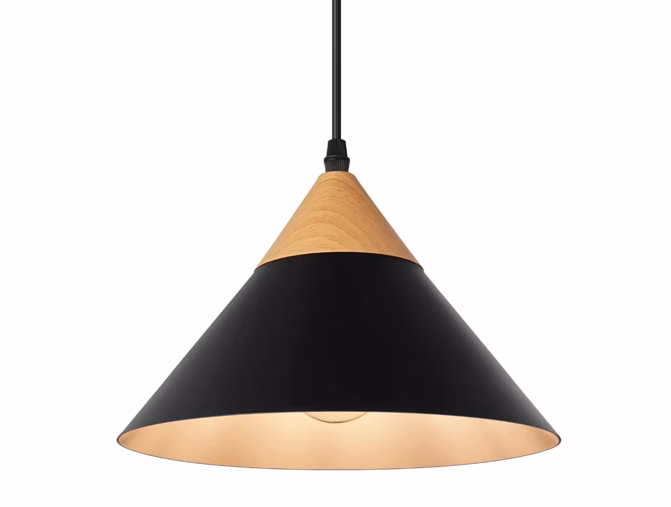 Industrial Pendant Light - Farmhouse Hanging Wood Kitchen Island Dining Room Lighting