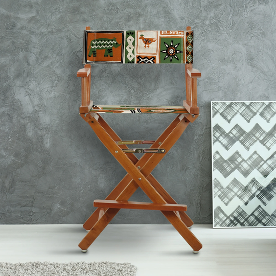 24" Director's Chair Honey Oak Frame-Congo BongoNatural - 23"W x 19"D x 39.5"H