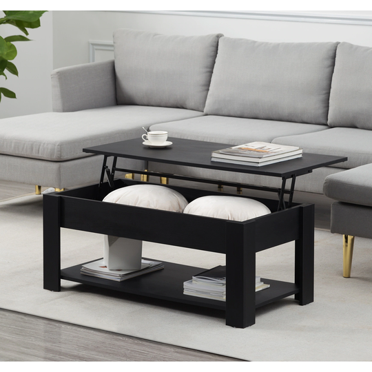 Lift Top Extendable White Coffee Table with Storage