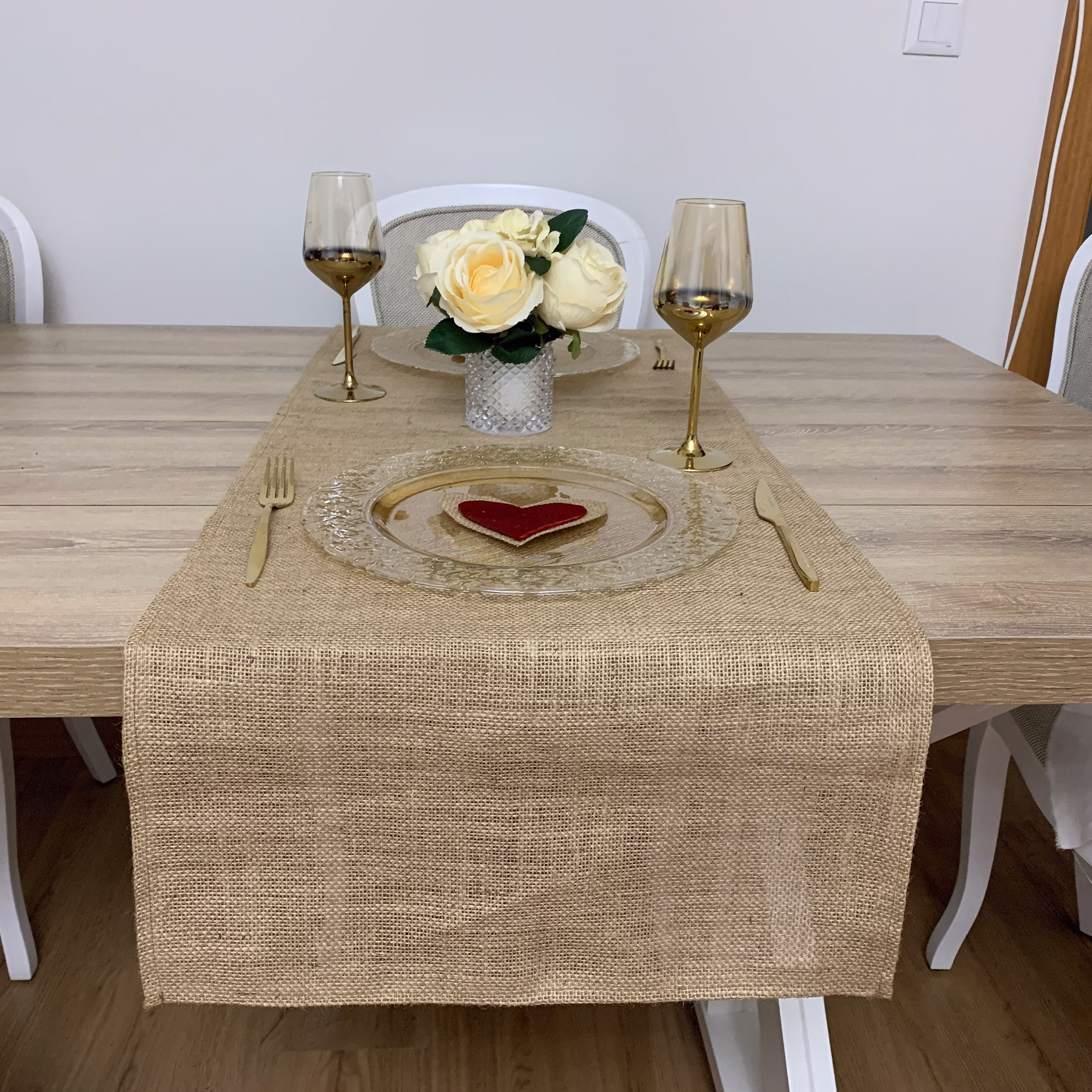 Burlap Farmhouse Table Runner, Natural Eco-Friendly Decorations, Decor