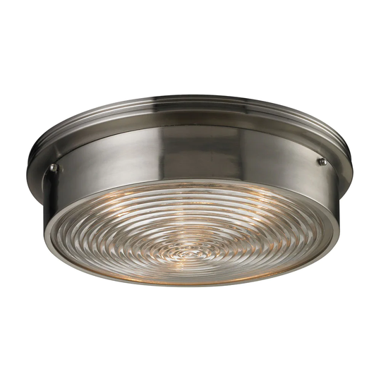 Flush Mounts 3-light Flush Mount in Brushed Nickel