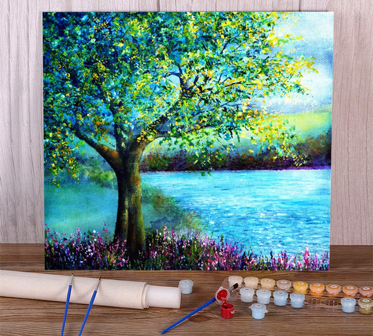 Scenery Sweet Spring - Diy Coloring Painting By Number For Adults, 16x20 Inches Canvas Paint Numbers Kit, Personalized Gift, Birthday Gift