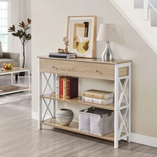 Wooden Console Table Drawer Entryway Sofa Table Living Room