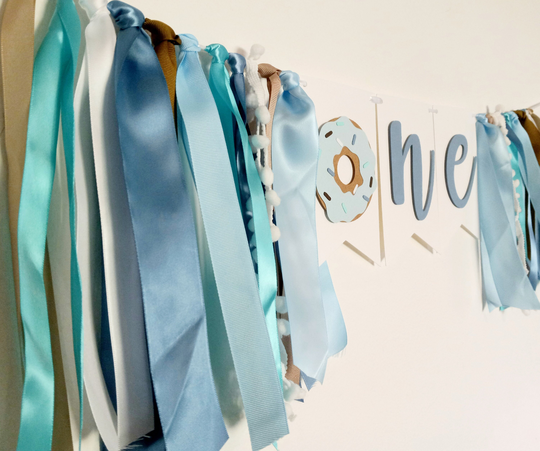 Donut High Chair Banner Boy, One Sign, Birthday Props, Grow Up, Baby Boy Donut, 1st Theme