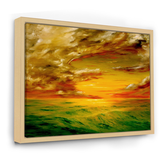 Designart 'Bright & Colorful Sunset At Santa Rosa California' Farmhouse Framed Canvas Wall Art Print